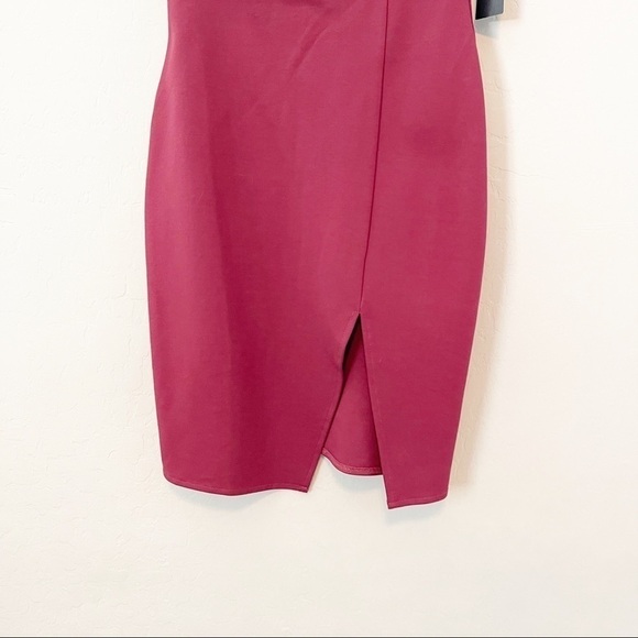 Lulus Women's Way of Love Bodycon Mini Dress Off The Shoulder Maroon Small NWT - Picture 4 of 8